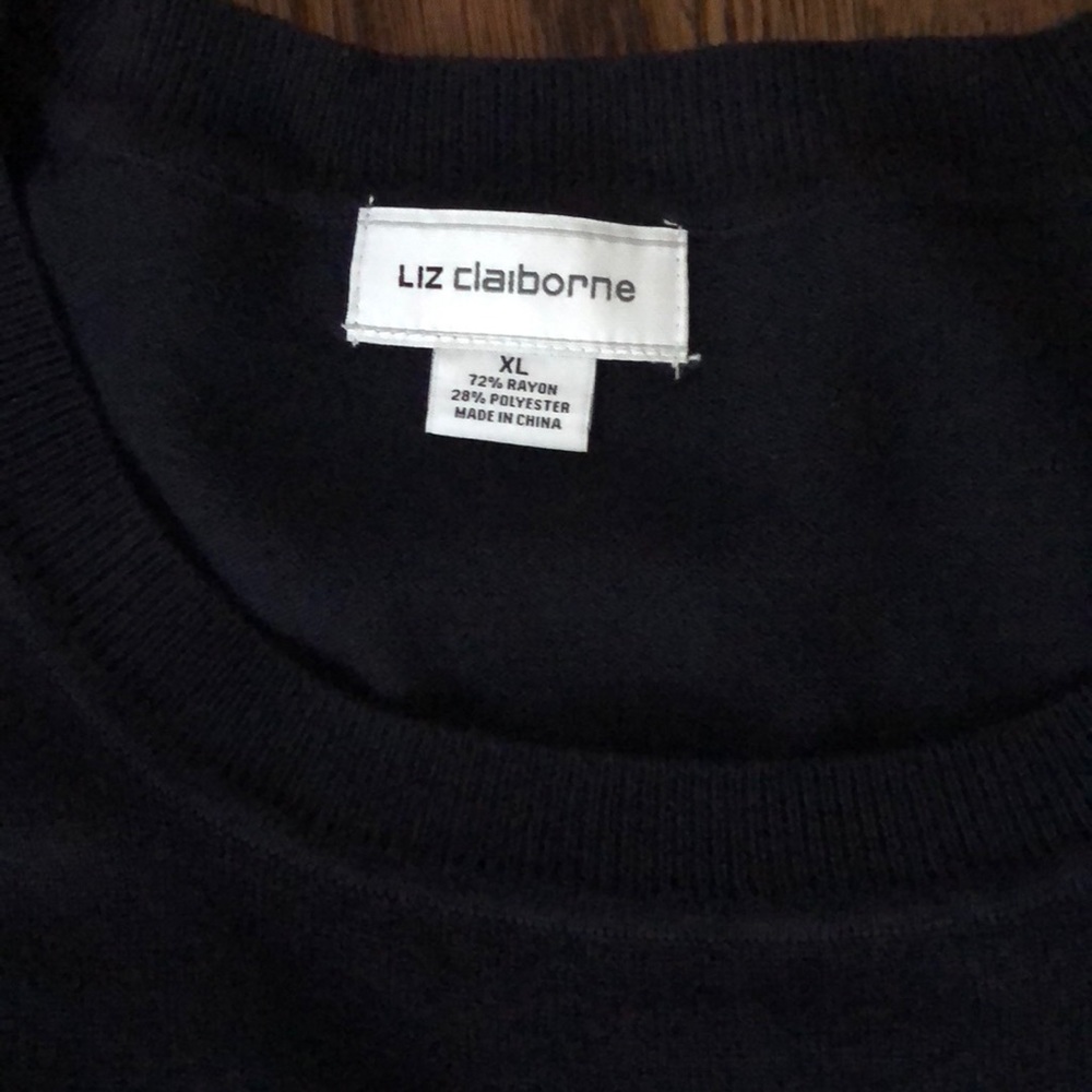 Liz Claiborne Long Sleeve Boat Neck Tie sweater - Picture 5 of 7